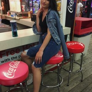 Denim Distressed Bermuda Shorts